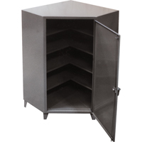 Corner Cabinets, Steel, 4 Shelves, 72" H x 48" W x 24" D, Grey Rock Safety Industrial Ltd