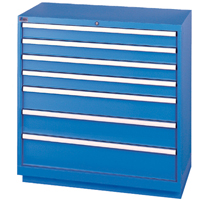 Drawer Cabinets, 7 Drawers, 40-1/4" W x 22-1/2" D x 41-3/4" H, Bright blue Rock Safety Industrial Ltd