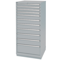 Drawer Cabinets, 11 Drawers, 28-1/4" W x 28-1/2" D x 59-1/2" H, Grey Rock Safety Industrial Ltd