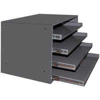 Compartment Box Cabinets, Steel, 4 Slots, 20" W x 15-3/4" D x 15" H, Grey Rock Safety Industrial Ltd