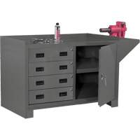 Stationary Workstation, Steel Surface, 60-1/8" W x 24-1/4" D x 36-1/4" H Rock Safety Industrial Ltd