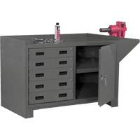 Stationary Workstation, Steel Surface, 60-1/8" W x 24-1/4" D x 36-1/4" H Rock Safety Industrial Ltd