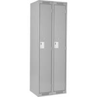 Clean Line Lockers, Bank of 2, 24" x 12" x 72", Steel, Grey, Rivet (Assembled) Rock Safety Industrial Ltd