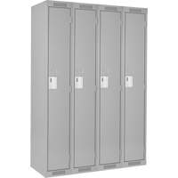 Clean Line Lockers, Bank of 4, 60" x 18" x 72", Steel, Grey, Rivet (Assembled) Rock Safety Industrial Ltd