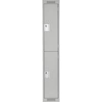 Clean Line Lockers, 2 -tier, 12" x 18" x 72", Steel, Grey, Rivet (Assembled) Rock Safety Industrial Ltd