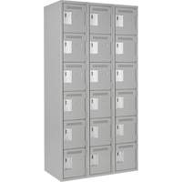 Clean-Line Lockerette, 6 -tier, Bank of 3, 18" x 72" x 18", Steel Rock Safety Industrial Ltd