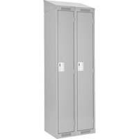 Clean Line Lockers, Bank of 2, 24" x 18" x 78", Steel, Grey, Rivet (Assembled) Rock Safety Industrial Ltd