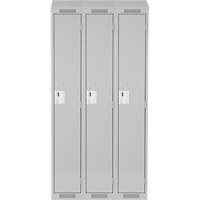 Casiers Clean Line, Bloc de 3, 36" x 18" x 78", Acier, Gris, Rivet (assembl&eacute;) Rock Safety Industrial Ltd
