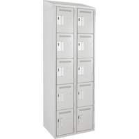 Assembled Clean Line Personal Effects Lockers, 5 -tier, Bank of 2, 12" x 78" x 24", Steel Rock Safety Industrial Ltd