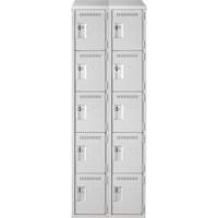 Assembled Clean Line Personal Effects Lockers, 5 -tier, Bank of 2, 12" x 78" x 24", Steel Rock Safety Industrial Ltd