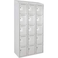 Assembled Clean Line Personal Effects Lockers, 5 -tier, Bank of 3, 12" x 78" x 36", Steel Rock Safety Industrial Ltd