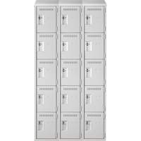 Assembled Clean Line Personal Effects Lockers, 5 -tier, Bank of 3, 12" x 78" x 36", Steel Rock Safety Industrial Ltd