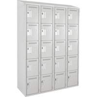 Assembled Clean Line Personal Effects Lockers, 5 -tier, Bank of 4, 12" x 78" x 48", Steel Rock Safety Industrial Ltd