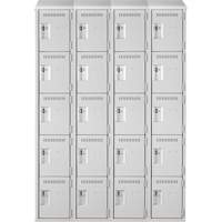 Assembled Clean Line Personal Effects Lockers, 5 -tier, Bank of 4, 12" x 78" x 48", Steel Rock Safety Industrial Ltd