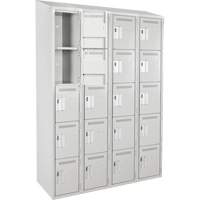 Assembled Clean Line Personal Effects Lockers, 5 -tier, Bank of 4, 12" x 78" x 48", Steel Rock Safety Industrial Ltd