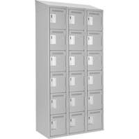 Clean-Line Lockerette, 6 -tier, Bank of 3, 18" x 72" x 18", Steel Rock Safety Industrial Ltd