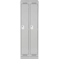 Casiers Clean Line, Bloc de 2, 24" x 18" x 82", Acier, Gris, Rivet (assembl&eacute;) Rock Safety Industrial Ltd