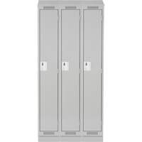 Casiers Clean Line, Bloc de 3, 36" x 18" x 82", Acier, Gris, Rivet (assembl&eacute;) Rock Safety Industrial Ltd