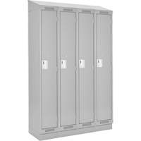 Clean Line Lockers, Bank of 4, 48" x 18" x 82", Steel, Grey, Rivet (Assembled) Rock Safety Industrial Ltd