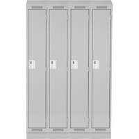 Clean Line Lockers, Bank of 4, 48" x 18" x 82", Steel, Grey, Rivet (Assembled) Rock Safety Industrial Ltd