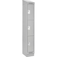 Casiers Clean Line, 3 niveaux, 18" x 18" x 82", Acier, Gris, Rivet (assembl&eacute;) Rock Safety Industrial Ltd
