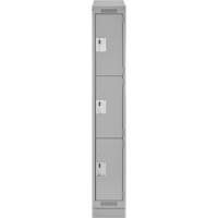 Casiers Clean Line, 3 niveaux, 18" x 18" x 82", Acier, Gris, Rivet (assembl&eacute;) Rock Safety Industrial Ltd