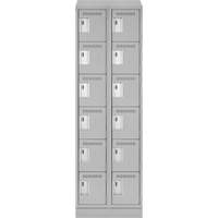 Clean-Line Lockerette, 6 -tier, Bank of 2, 18" x 72" x 18", Steel Rock Safety Industrial Ltd