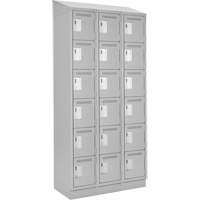 Clean-Line Lockerette, 6 -tier, Bank of 3, 18" x 72" x 18", Steel Rock Safety Industrial Ltd