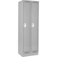Clean Line Lockers, Bank of 2, 24" x 18" x 76", Steel, Grey, Rivet (Assembled) Rock Safety Industrial Ltd