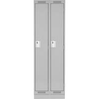 Clean Line Lockers, Bank of 2, 24" x 18" x 76", Steel, Grey, Rivet (Assembled) Rock Safety Industrial Ltd