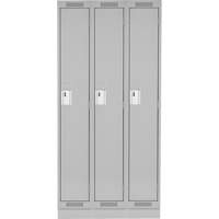 Casiers Clean Line, Bloc de 3, 45" x 15" x 76", Acier, Gris, Rivet (assembl&eacute;) Rock Safety Industrial Ltd