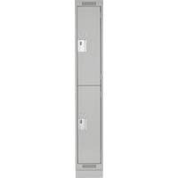 Casiers Clean Line, 2 niveaux, 12" x 18" x 76", Acier, Gris, Rivet (assembl&eacute;) Rock Safety Industrial Ltd