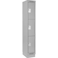 Casiers Clean Line, 3 niveaux, 18" x 18" x 76", Acier, Gris, Rivet (assembl&eacute;) Rock Safety Industrial Ltd