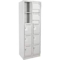 Clean Line Lockers, 5 -tier, Bank of 2, 24" x 18" x 76", Steel, Grey, Rivet (Assembled) Rock Safety Industrial Ltd