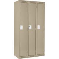 Casiers Clean Line, Bloc de 3, 36" x 12" x 72", Acier, Beige, Rivet (assembl&eacute;) Rock Safety Industrial Ltd