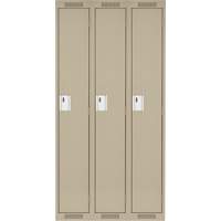 Casiers Clean Line, Bloc de 3, 36" x 12" x 72", Acier, Beige, Rivet (assembl&eacute;) Rock Safety Industrial Ltd