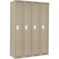 Casiers Clean Line, Bloc de 4, 60" x 18" x 72", Acier, Beige, Rivet (assembl&eacute;) Rock Safety Industrial Ltd