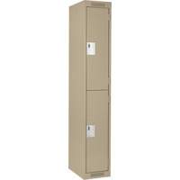 Clean Line Lockers, 2 -tier, 12" x 18" x 72", Steel, Beige, Rivet (Assembled) Rock Safety Industrial Ltd
