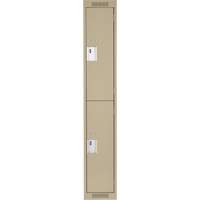 Clean Line Lockers, 2 -tier, 12" x 18" x 72", Steel, Beige, Rivet (Assembled) Rock Safety Industrial Ltd