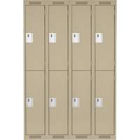 Clean Line Lockers, 2 -tier, Bank of 4, 48" x 18" x 72", Steel, Beige, Rivet (Assembled) Rock Safety Industrial Ltd