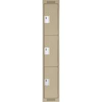 Casiers Clean Line, 3 niveaux, 12" x 15" x 72", Acier, Beige, Rivet (assembl&eacute;) Rock Safety Industrial Ltd
