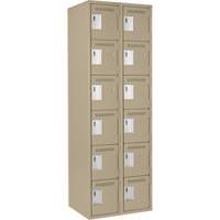 Petit casier Clean-Line, 6 niveaux, Bloc de 2, 18" x 72" x 18", Acier Rock Safety Industrial Ltd