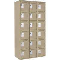 Clean-Line Lockerette, 6 -tier, Bank of 3, 18" x 72" x 18", Steel Rock Safety Industrial Ltd