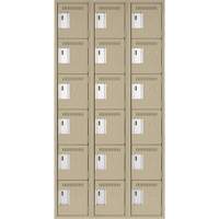 Clean-Line Lockerette, 6 -tier, Bank of 3, 18" x 72" x 18", Steel Rock Safety Industrial Ltd