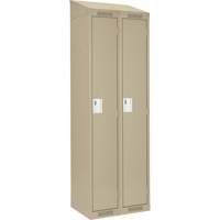 Clean Line Lockers, Bank of 2, 24" x 18" x 78", Steel, Beige, Rivet (Assembled) Rock Safety Industrial Ltd