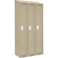 Casiers Clean Line, Bloc de 3, 36" x 18" x 78", Acier, Beige, Rivet (assembl&eacute;) Rock Safety Industrial Ltd