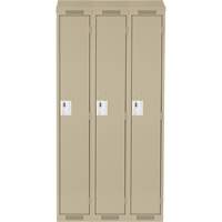 Casiers Clean Line, Bloc de 3, 36" x 18" x 78", Acier, Beige, Rivet (assembl&eacute;) Rock Safety Industrial Ltd
