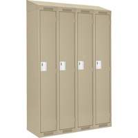 Clean Line Lockers, Bank of 4, 48" x 18" x 78", Steel, Beige, Rivet (Assembled) Rock Safety Industrial Ltd