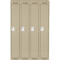 Clean Line Lockers, Bank of 4, 48" x 18" x 78", Steel, Beige, Rivet (Assembled) Rock Safety Industrial Ltd