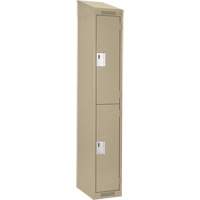 Casiers Clean Line, 2 niveaux, 12" x 15" x 78", Acier, Beige, Rivet (assembl&eacute;) Rock Safety Industrial Ltd